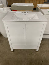 Armani 27.5in W x 18in. D x 35in. H bath vanity in White with top