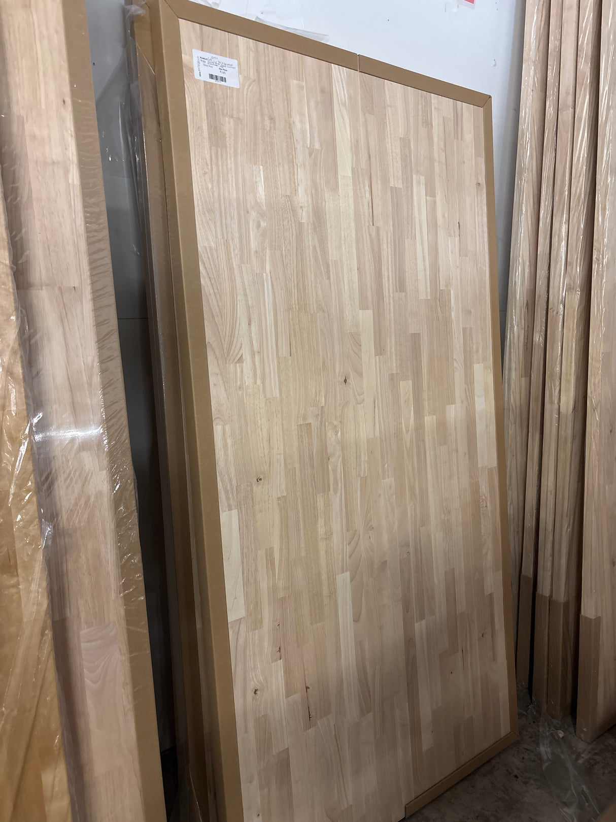 6 ft. L x 39 in. D Unfinished Hevea Butcher Block Island Countertop in With Standard Edge