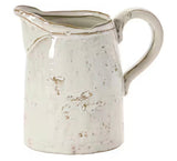 28 fl. Oz. White Stoneware Pitcher with Reactive Glaze