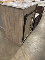 Brindley 30 in. Single Sink Freestanding Weathered Gray Bath Vanity with White Engineered Stone Top (Assembled)