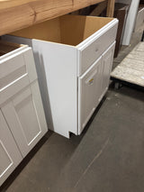 Hampton Satin White Raised Panel Stock Assembled Sink Base Kitchen Cabinet (30 in. x 34.5 in. x 24 in.)