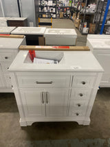 Melpark 36 in. W x 22 in. D x 34.5 in. H Bath Vanity in White with White Cultured Marble Top