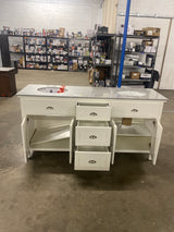 Ridgemore 71 in. Double Sink White Bath Vanity with Gray Granite Top (Assembled)
