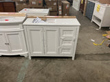 Korra 42 in. Single Sink Freestanding White Bath Vanity with White Engineered Stone Top (Assembled)