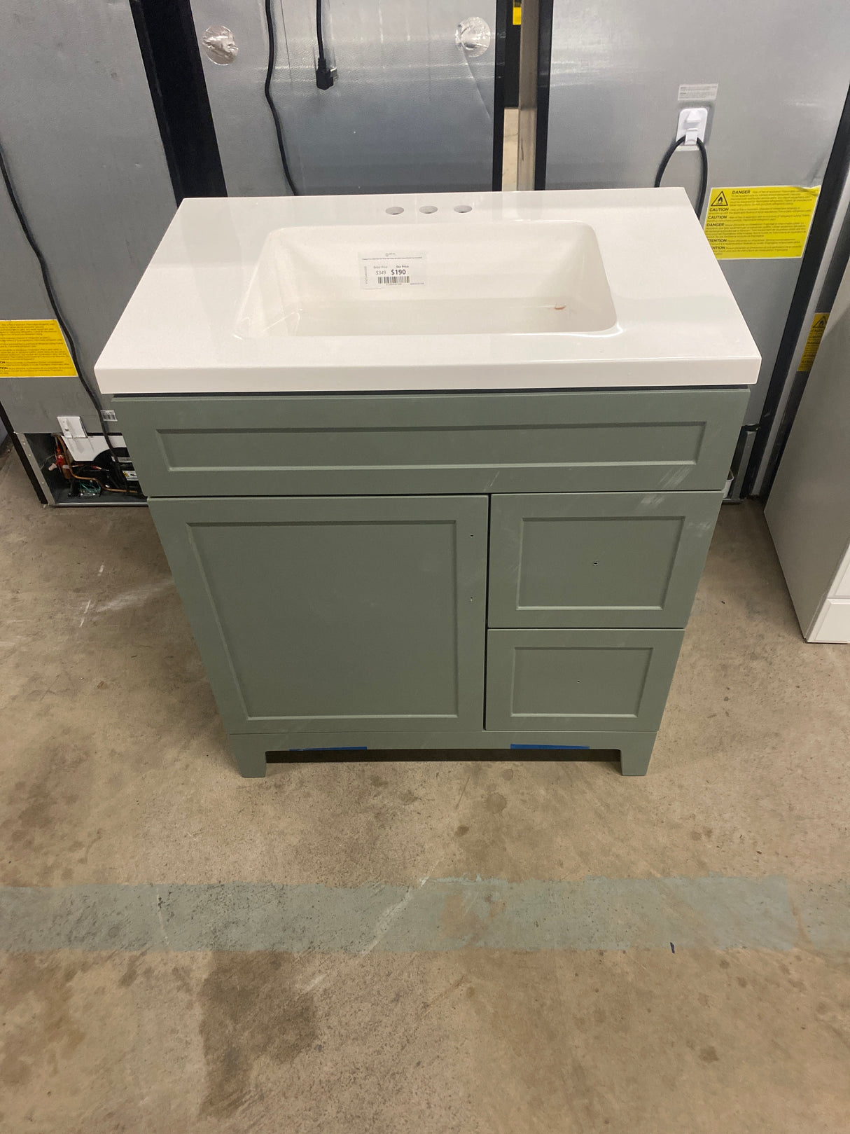 Chasbury 31 in. Single Sink Palm Green Bath Vanity with White Cultured Marble Top (Assembled)