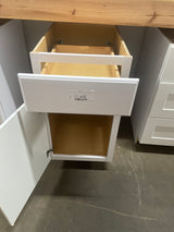 Hampton 18 in. W x 24 in. D x 34.5 in. H Assembled Base Kitchen Cabinet in Satin White with Drawer Glides