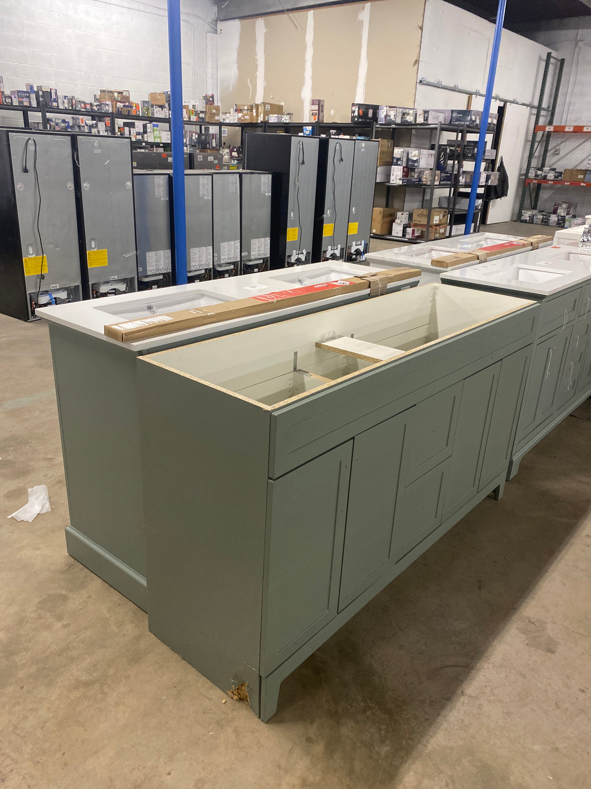 Chasbury 61 in. Double Sink Palm Green Bath Vanity without Top