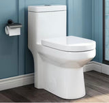 Round Smart Bidet Toilet Combo Dual Flush 1.1/1.6 GPF in White with Seat
