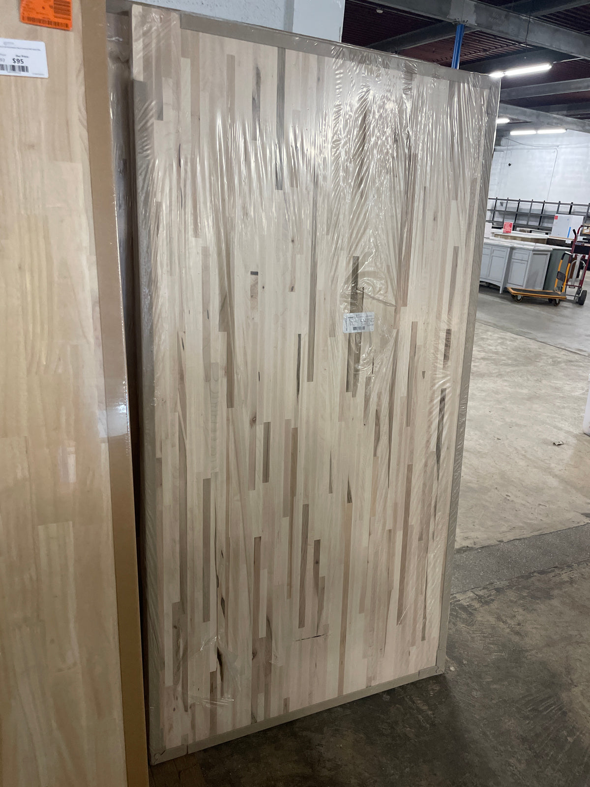 6 ft. L x 39 in. D Unfinished Maple Solid Wood Butcher Block Island Countertop With Square Edge