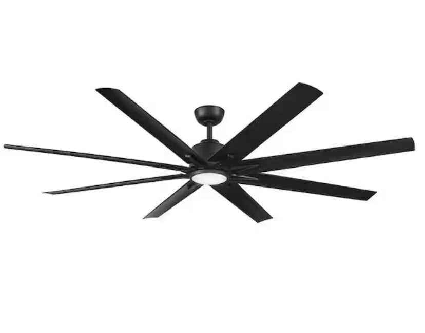 Kensgrove II 72 in. Indoor/Outdoor Integrated LED CCT Matte Black Smart Ceiling Fan with Remote Powered by Hubspace