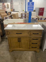 Cherrydale 42 in. W x 22 in. D x 34.50 in. H Bath Vanity in Almond Latte with White Cultured Marble Top