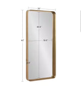Armenta 20.00 in. W x 42.00 in. H Rectangle Metal Gold Framed Industrial Wall Mirror