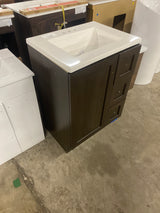 Bannister 31 in. Single Sink White Bath Vanity with Granite-Look Colorpoint White Cultured Marble Top (Assembled)