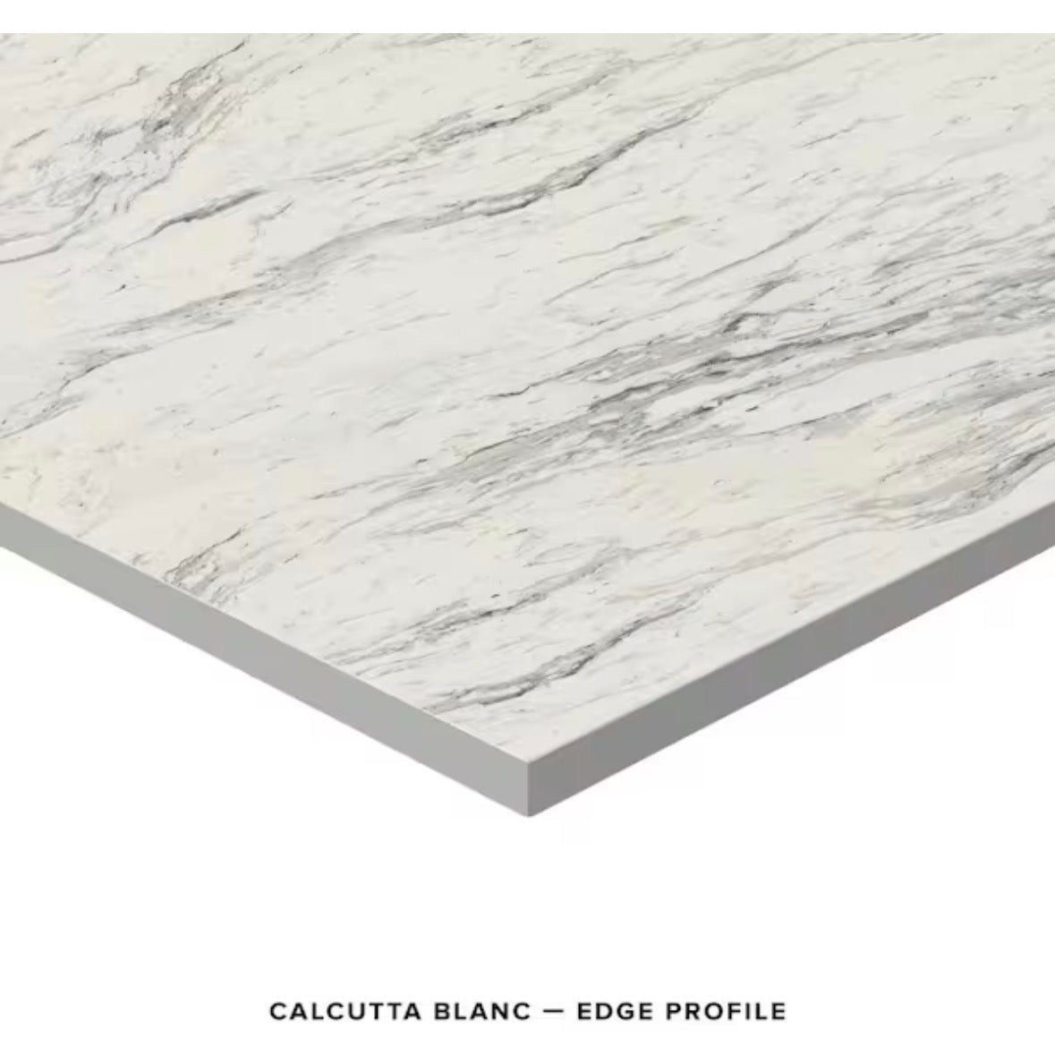 6 ft. L x 25 in. D Engineered Composite Countertop in Calcutta Blanc with Satin Finish