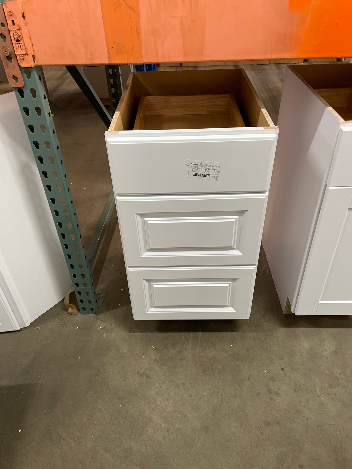 Hampton 18 in. W x 24 in. D x 34.5 in. H Assembled 3-Drawer Base Cabinet in Satin White