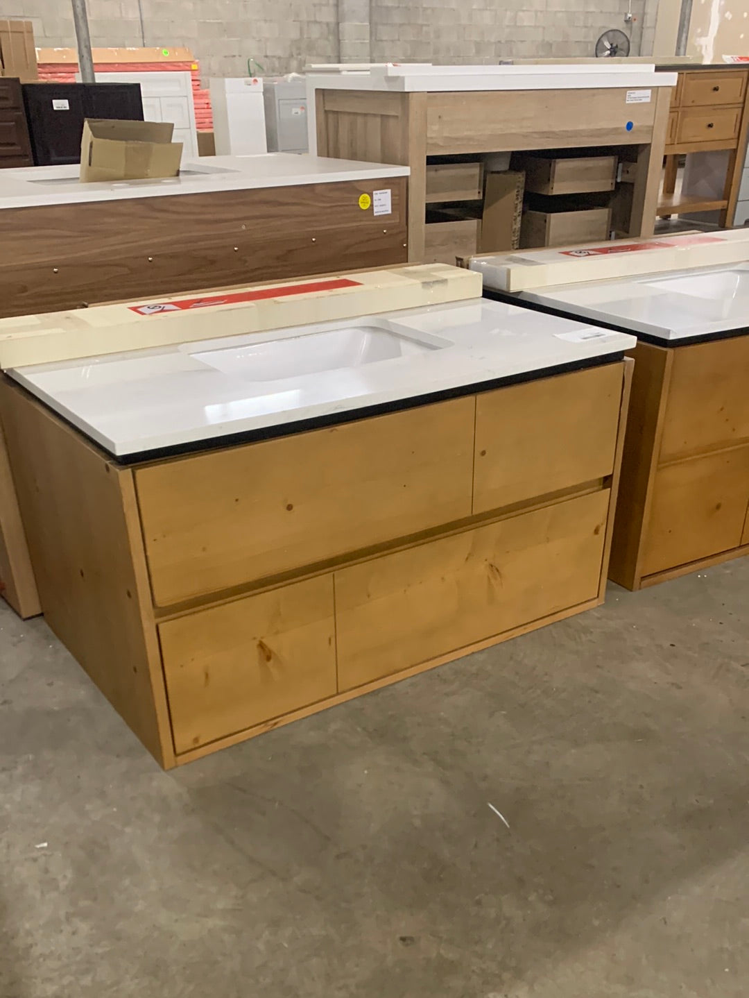 Ventford Reclaimed 36 in. Bath Vanity in Brushed Light Oak with Artificial Carrara Vanity Top with White Basin