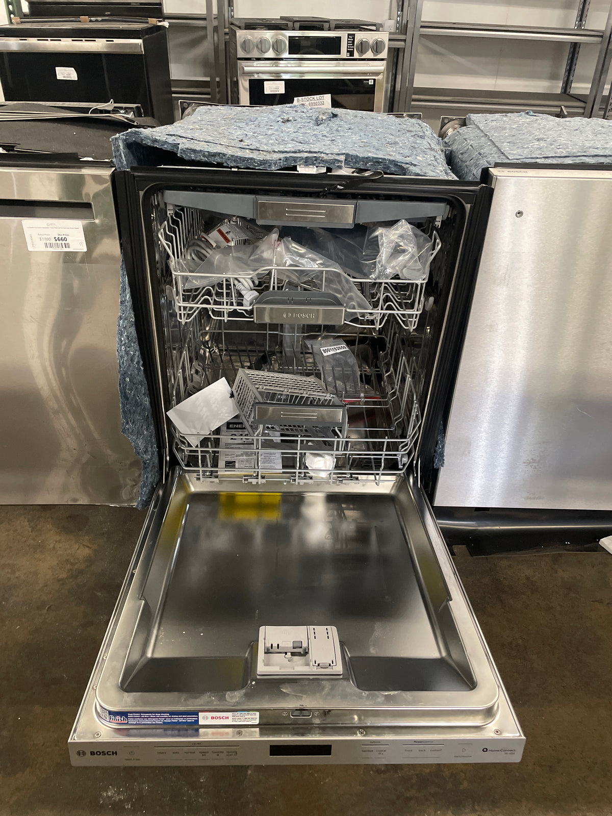 Bosch Benchmark Series Top Control Pocket Handle Dishwasher, Stainless Steel Tub, CrystalDry System, Ultra Quiet 38 dBa