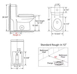 10 in. Rough in 1-Piece 1.1/1.6 GPF Dual Flush Round Toilet in White Soft Close Seat Included