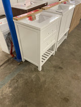 Autumn 24 in. W x 19 in. D x 34 in. H Single Sink Bath Vanity in White with White Engineered Stone Top