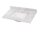 37 in. W x 22 in. D Engineered Stone Composite White Rectangular Single Sink Vanity Top in Lunar