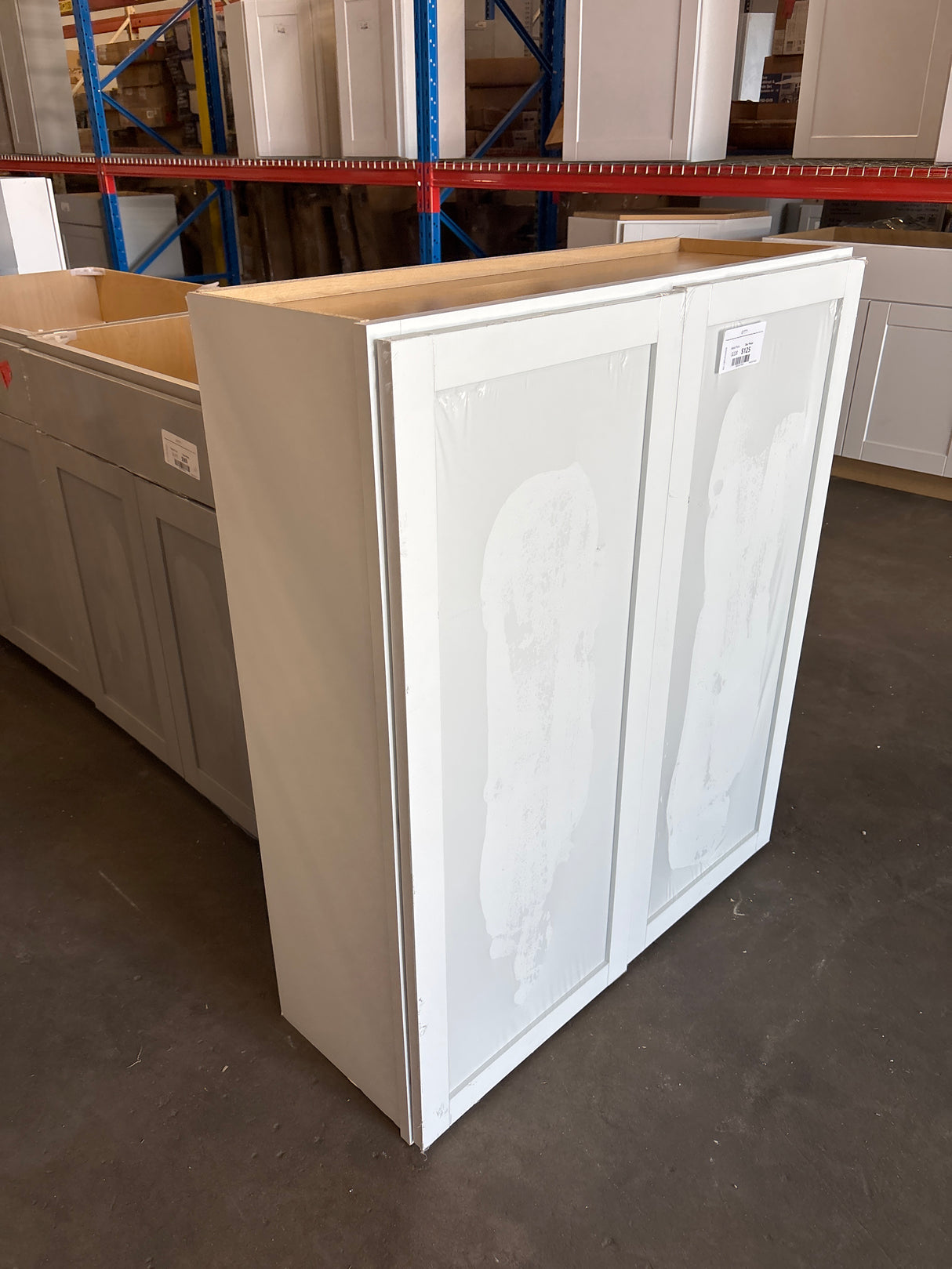 Courtland Polar White Finish Laminate Shaker Stock Assembled Wall Kitchen Cabinet 36 in. x 42 in. x 12 in.