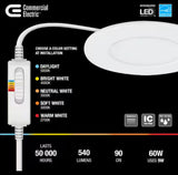 Ultra Slim 4 in. Color Selectable New Construction & Remodel IC Rated Indoor/Outdoor Integrated LED Recessed Light Kit