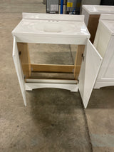 31 in. W x 19 in. D x 35 in. H Single Sink Freestanding Bath Vanity in White with White Cultured Marble Top