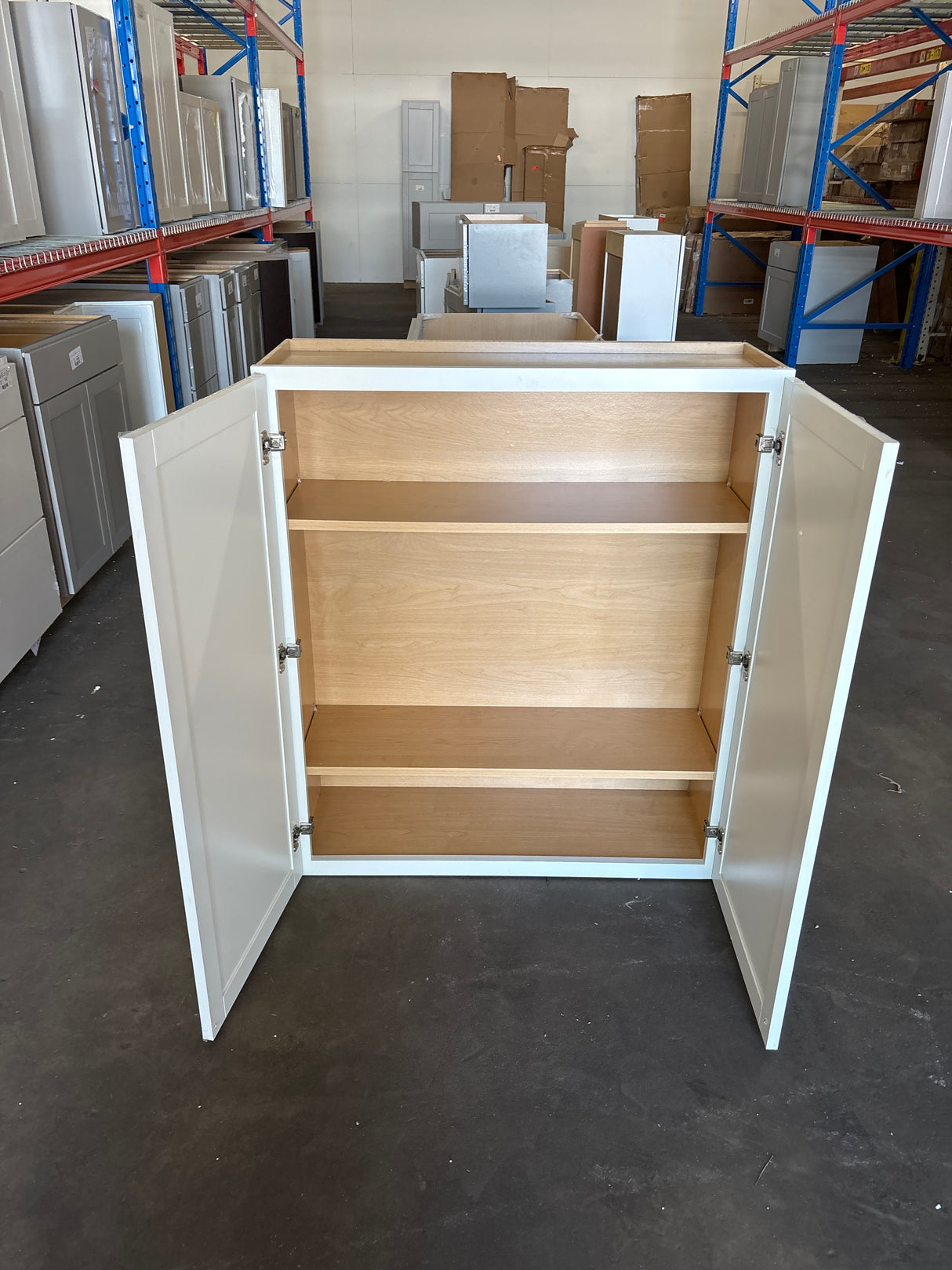 Courtland Polar White Finish Laminate Shaker Stock Assembled Wall Kitchen Cabinet 36 in. x 42 in. x 12 in.