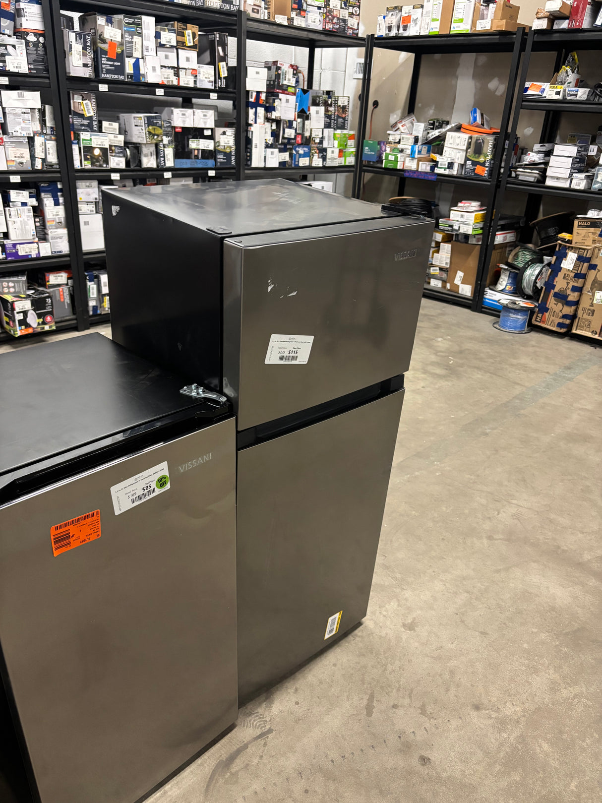 4.5 cu. ft. 2-Door Mini Refrigerator in Platinum Steel with Freezer