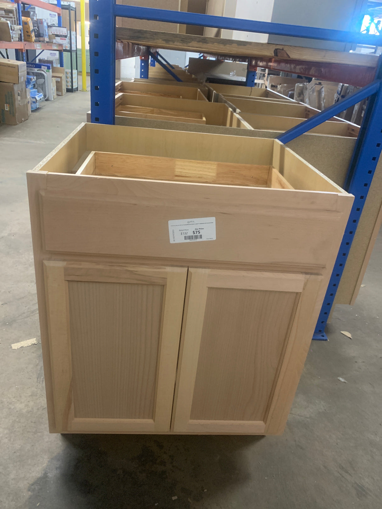 27 in. W x 24 in. D x 34.5 in. H Assembled Base Kitchen Cabinet in Unfinished with Recessed Panel