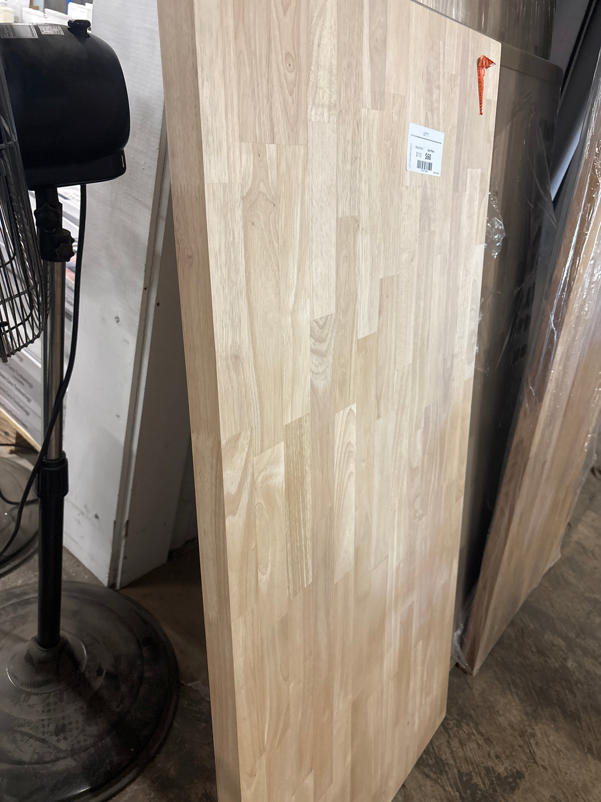 4 ft. L x 25 in. D Unfinished Hevea Solid Wood Butcher Block Countertop With Square Edge