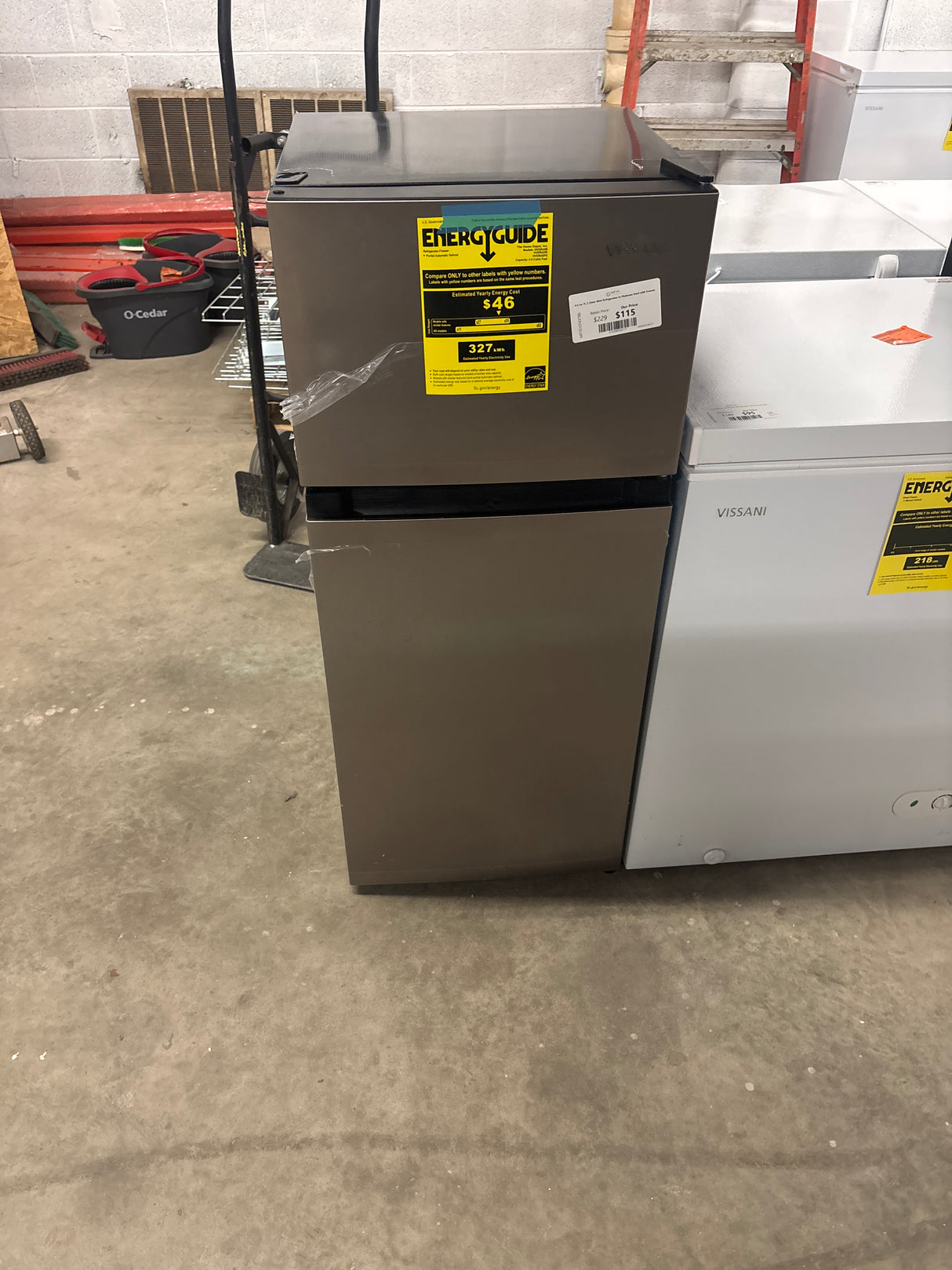 4.5 cu. ft. 2-Door Mini Refrigerator in Platinum Steel with Freezer