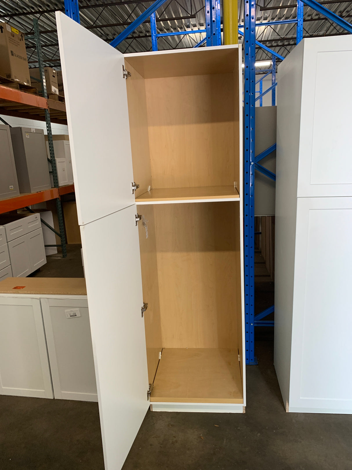 Cambridge White Plywood Shaker Assembled Pantry Cabinet with Adjustable Shelves & Soft Close Doors (84x24x24.5 in.)