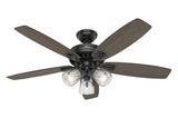 Highbury II 52 in. LED Indoor Matte Black Ceiling Fan with Light Kit