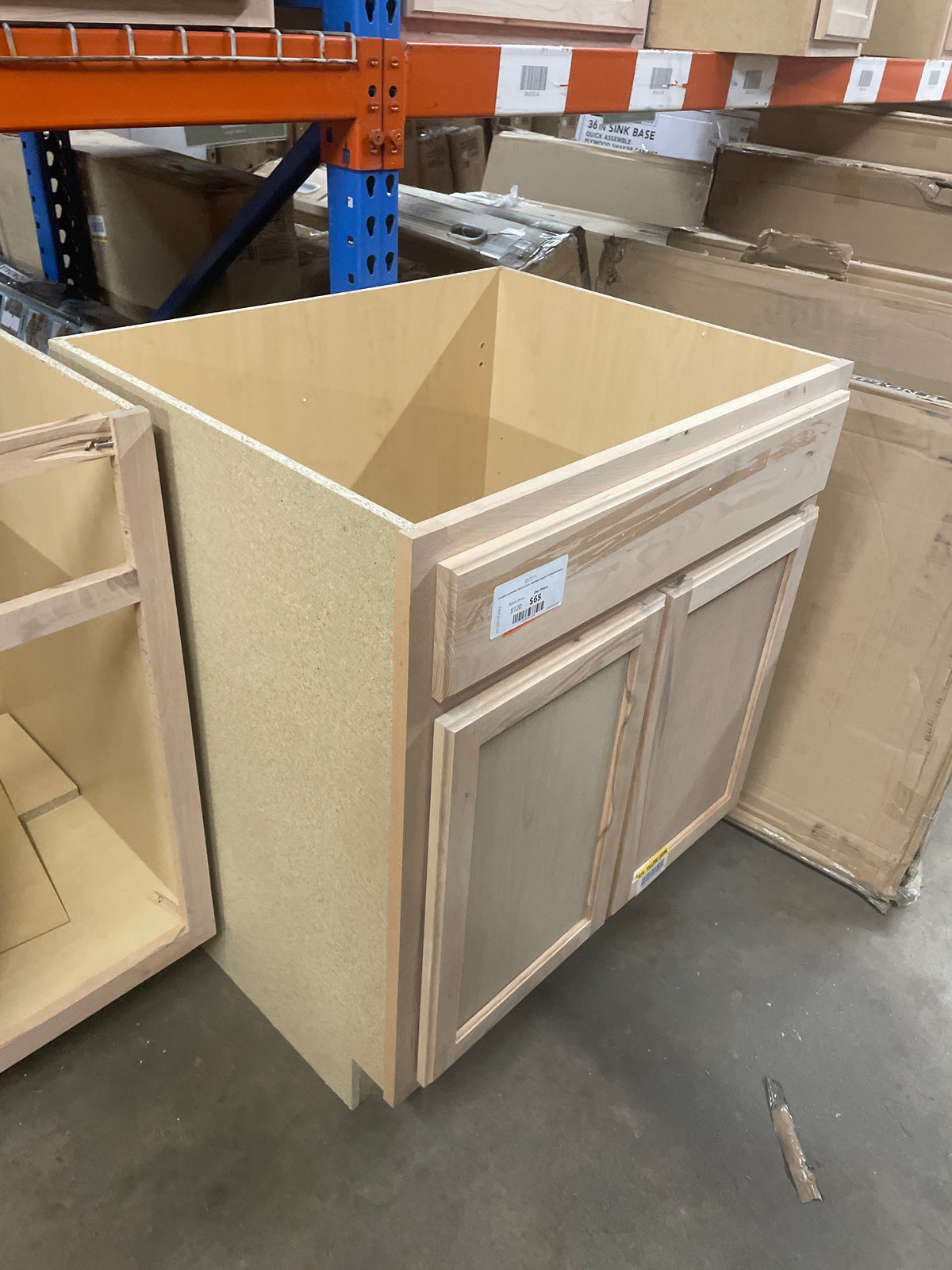 Hampton Assembled 30x34.5x24 in. Sink Base Cabinet in Unfinished Beech