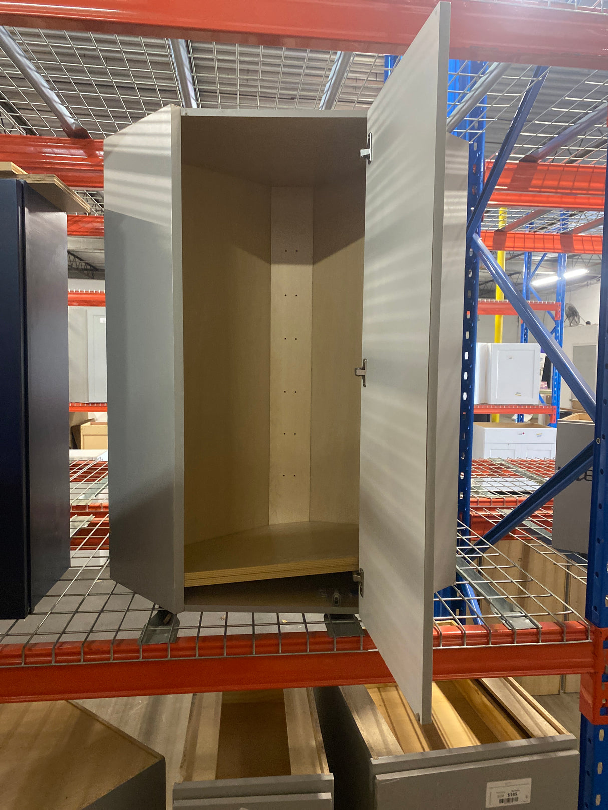 Cambridge Gray Shaker Assembled Corner Wall Cabinet with 1 Soft Close Door (24 in. W x 12.5 in. D x 42 in. H)