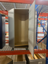 Cambridge Gray Shaker Assembled Corner Wall Cabinet with 1 Soft Close Door (24 in. W x 12.5 in. D x 42 in. H)