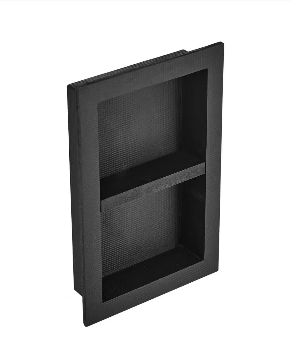 16 in. W x 24 in. H x 3.5 in. D Shower Niche Ready for Tile Double Shelf Organizer in Black