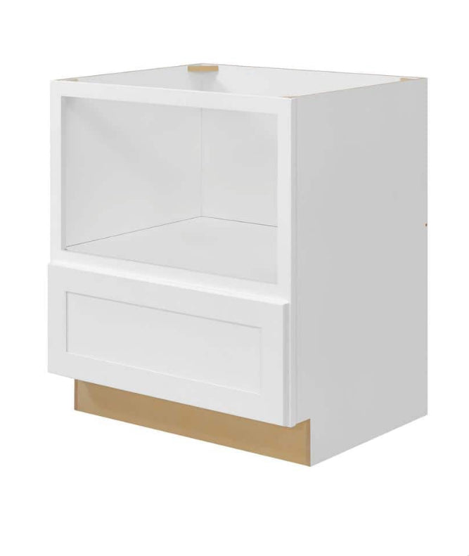 Avondale 30 in. W x 24 in. D x 34.5 in H Ready to Assemble Plywood Shaker Microwave Base Kitchen Cabinet in Alpine White