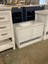 Timeless Home 30 in. W Single Bath Vanity in White with Quartz Vanity Top in Ivory with White Basin