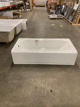 BootzCast 60 in. x 30 in. Soaking Alcove Bathtub with Left Drain in White