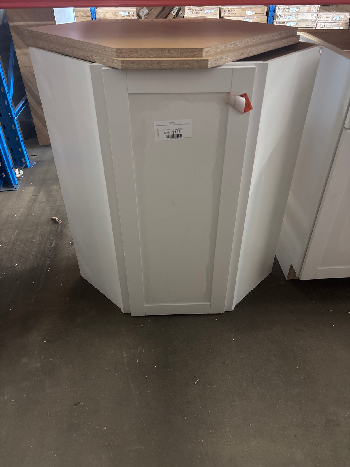 Westfield Feather White Shaker Stock Assembled Corner Wall Kitchen Cabinet (24 in. W x 12 in. D x 36 in. H)