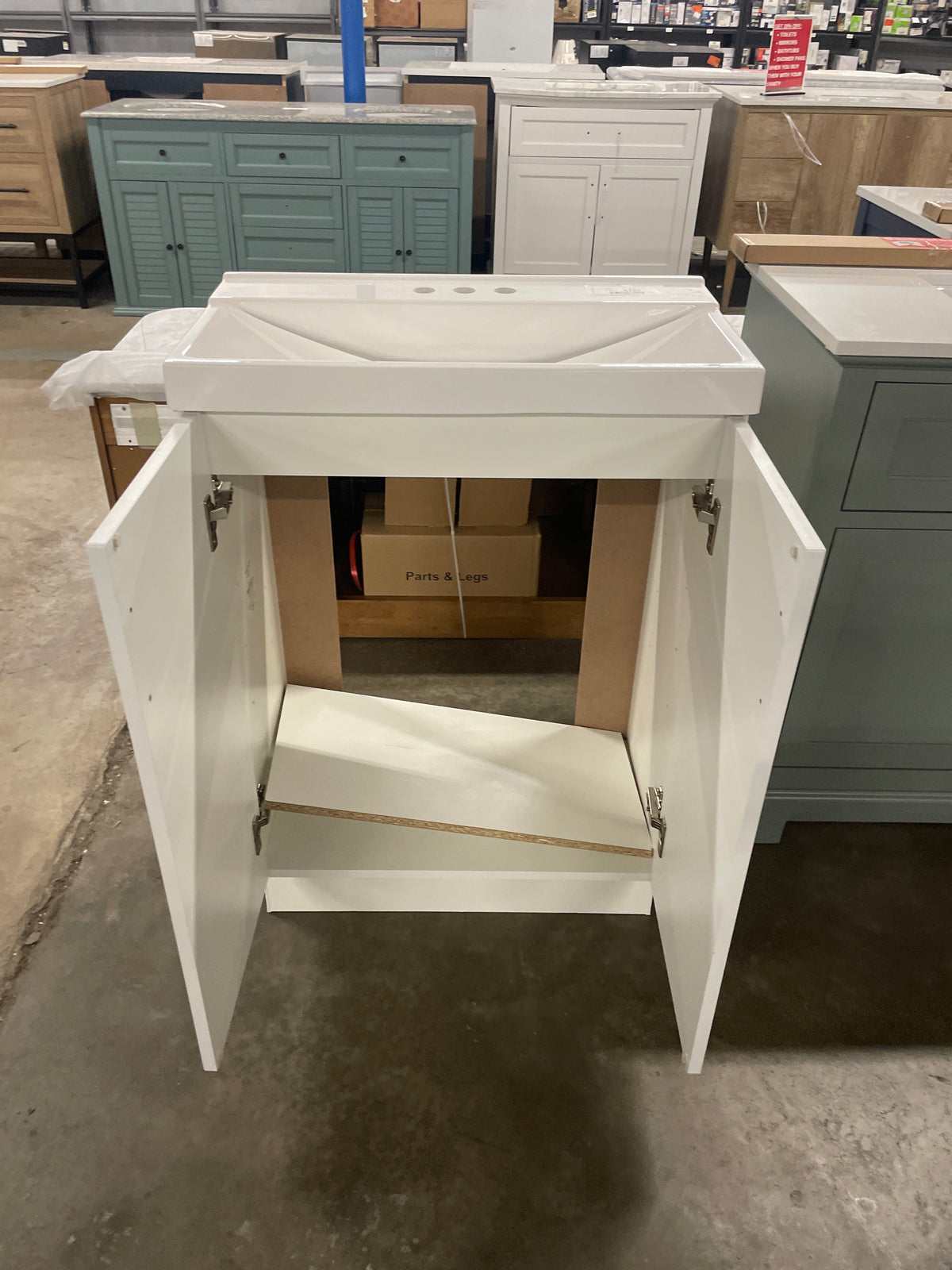 Penlee 25 in. Single Sink White Bath Vanity with White Cultured Marble Top (Assembled)