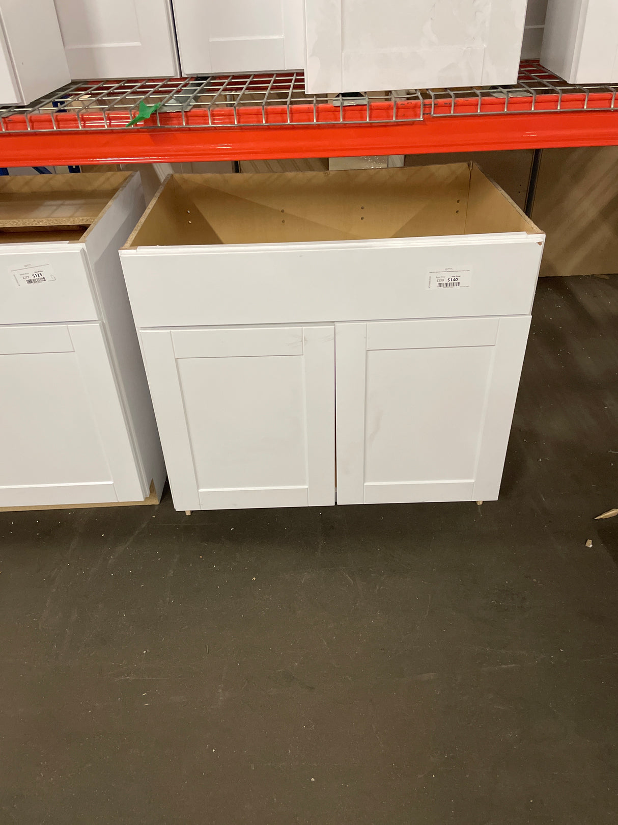 Shaker Satin White Stock Assembled Sink Base Kitchen Cabinet (36 in. x 34.5 in. x 24 in.)