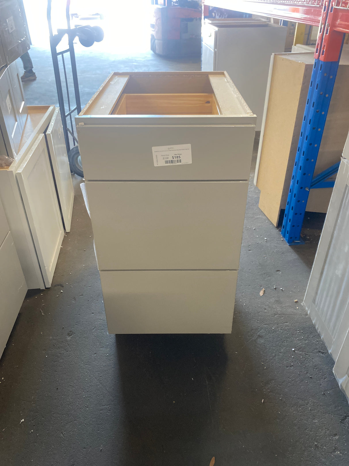 Westfield 18 in. W x 23.75 in. D x 35 in. H Shaker Stock Drawer Base Kitchen Cabinet in Dusk Gray
