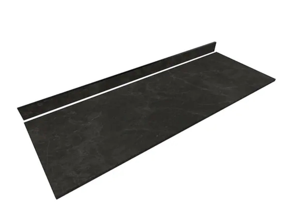 6 ft. L x 25 in. D Engineered Composite Countertop in Black Amani with Satin Finish