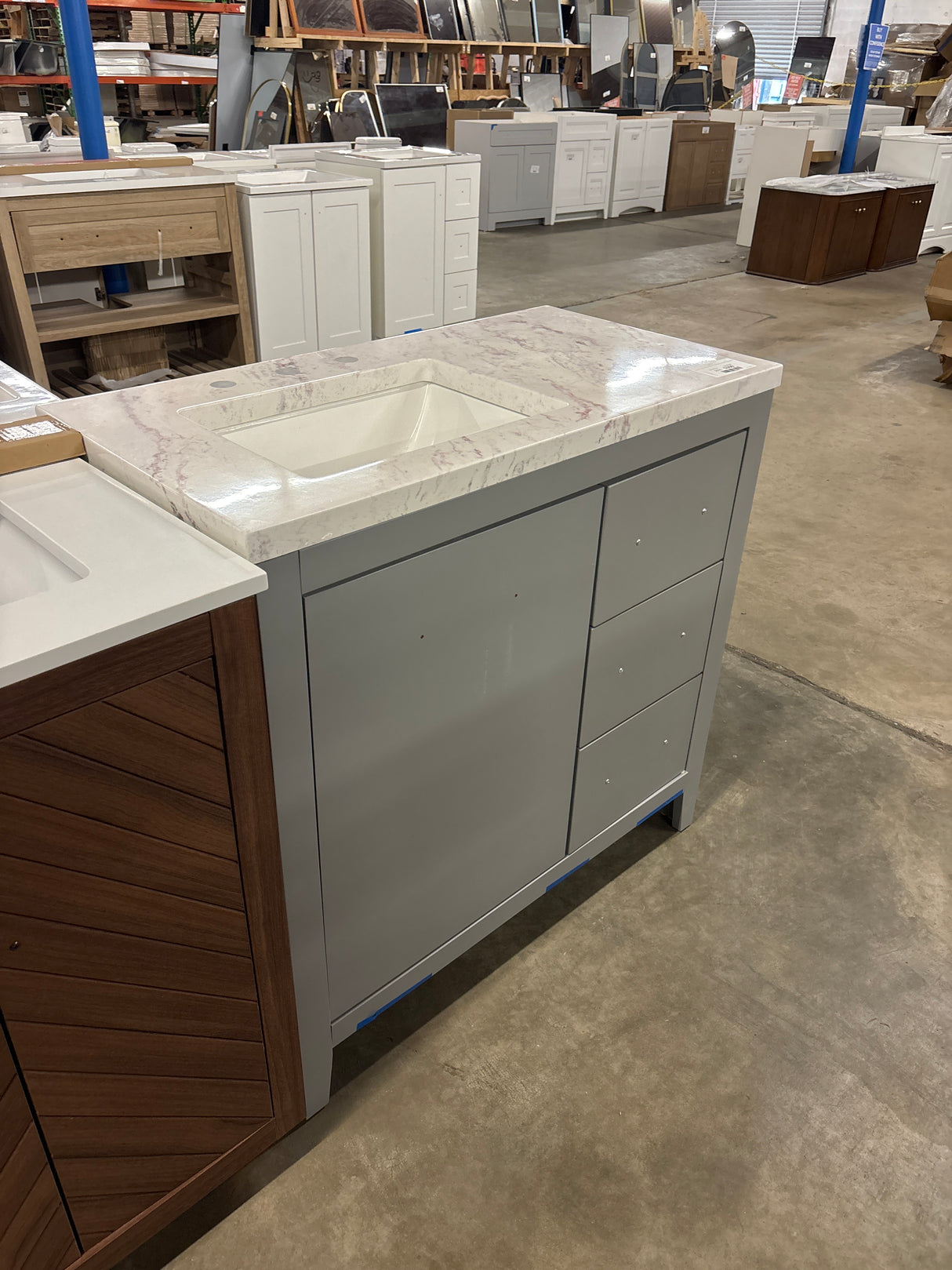 Blakely 37 in. Single Sink Sterling Gray Bath Vanity with Lunar Cultured Marble Top (Assembled)