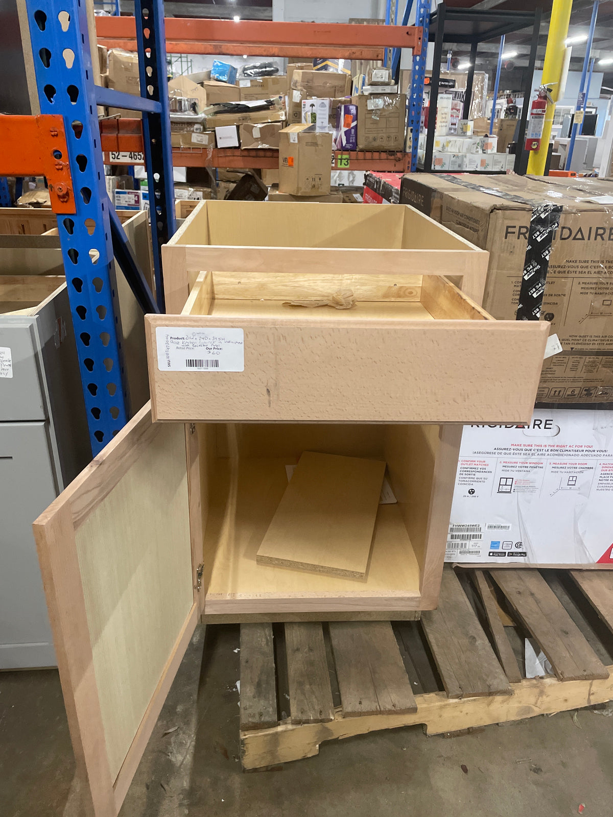 21 in. W x 24 in. D x 34.5 in. H Assembled Base Kitchen Cabinet in Unfinished with Recessed Panel