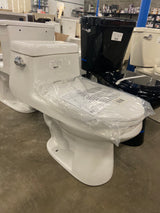 Colony 1-Piece 1.28 GPF Single Flush Elongated Toilet in White Seat Included