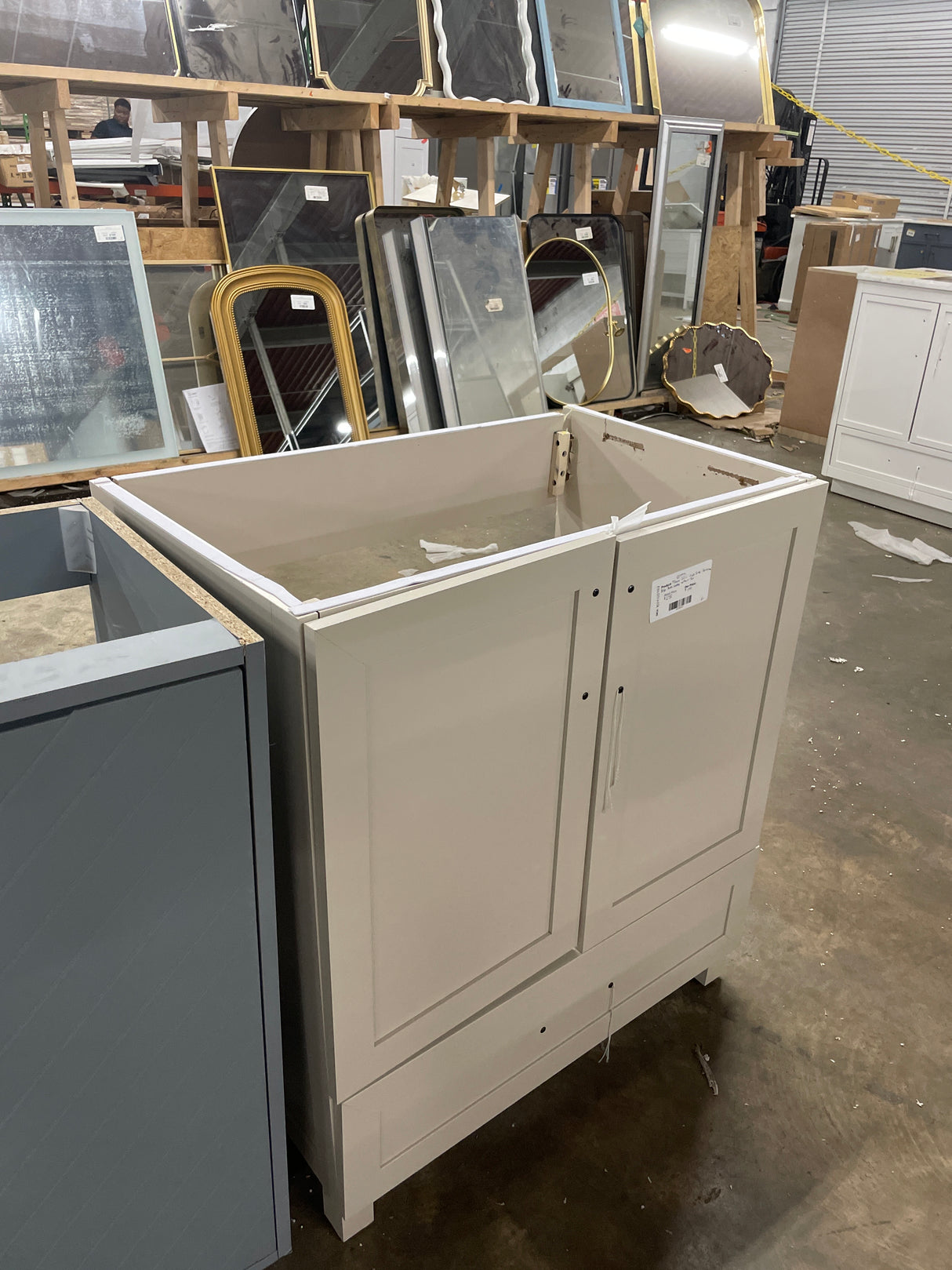 Tobana 30 in. Single Sink Freestanding Beige Bath Vanity without Top (Assembled)
